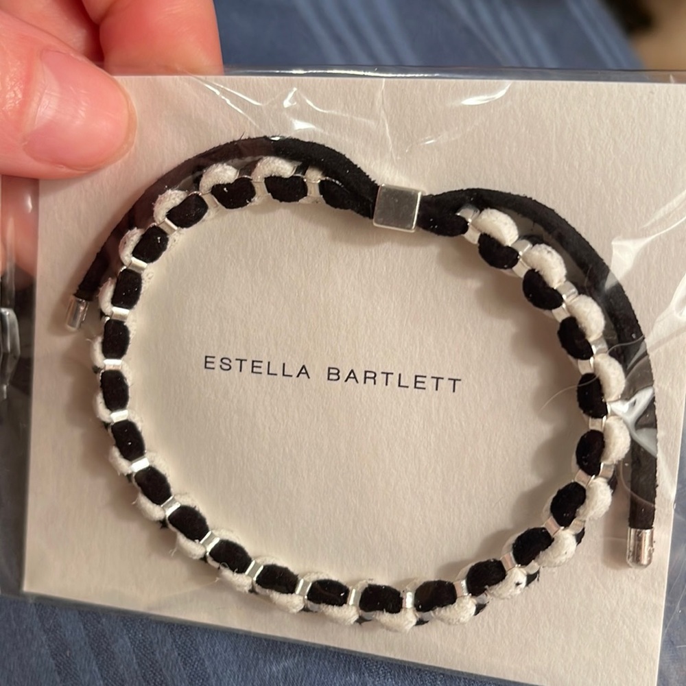 Estella Bartlett woven black and white bracelet